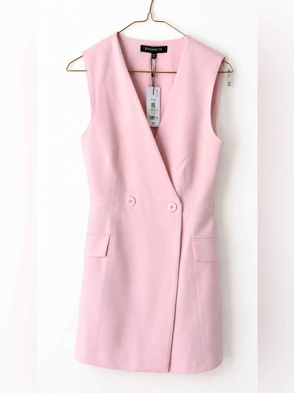 DYNAMITE Pink Blazer Romper Dress